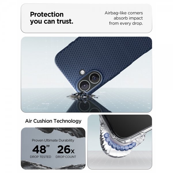 Spigen iPhone 17 Cover Liquid Air Navy Blue