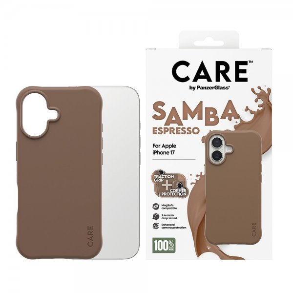 CARE by PanzerGlass iPhone 17 Cover Samba MagSafe Espresso