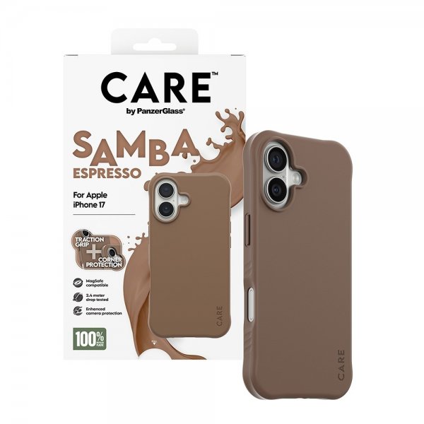 CARE by PanzerGlass iPhone 17 Cover Samba MagSafe Espresso