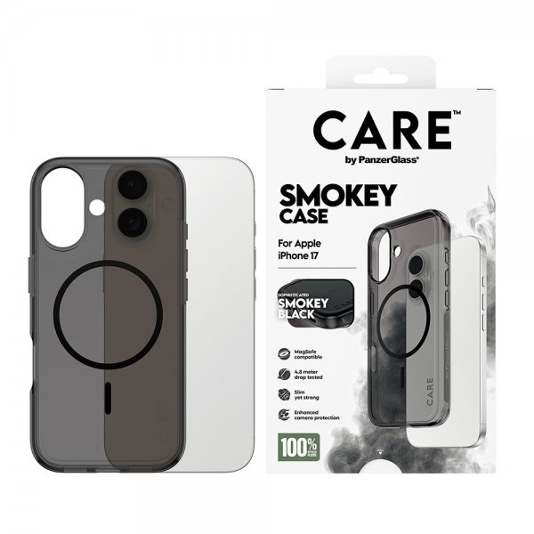 CARE by PanzerGlass iPhone 17 Cover Smokey MagSafe Sort