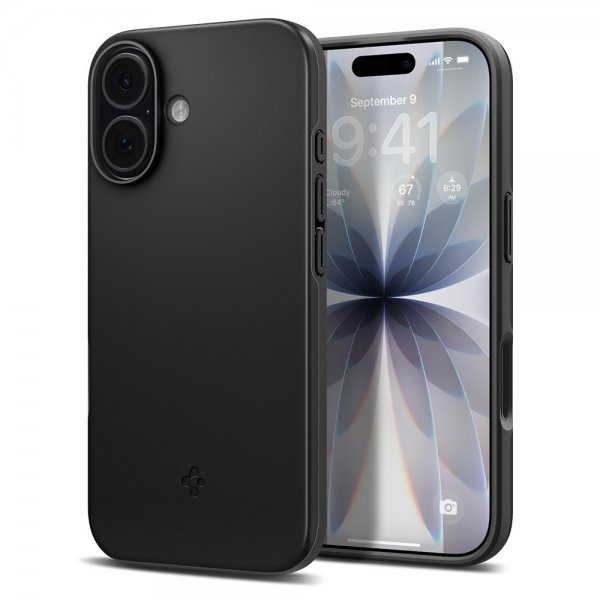 Spigen iPhone 17 Cover Thin Fit MagFit Sort