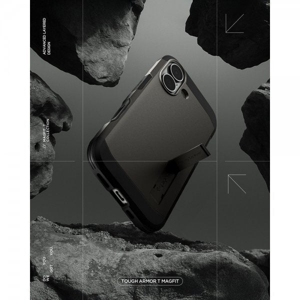 Spigen iPhone 17 Cover Tough Armor T MagFit Gunmetal