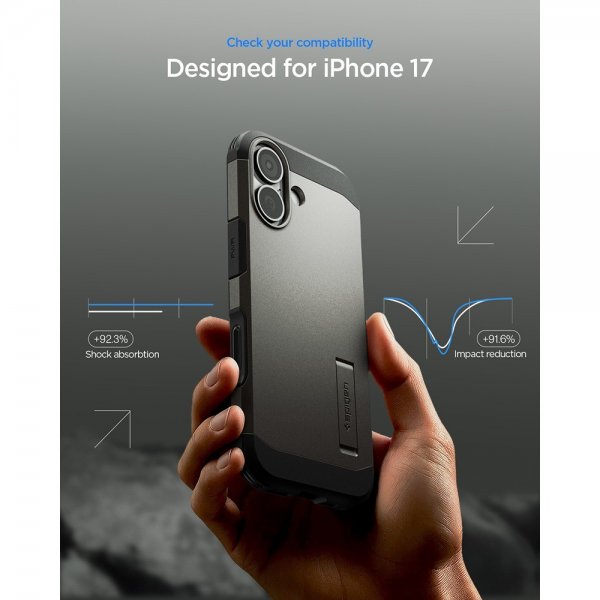 Spigen iPhone 17 Cover Tough Armor T MagFit Gunmetal