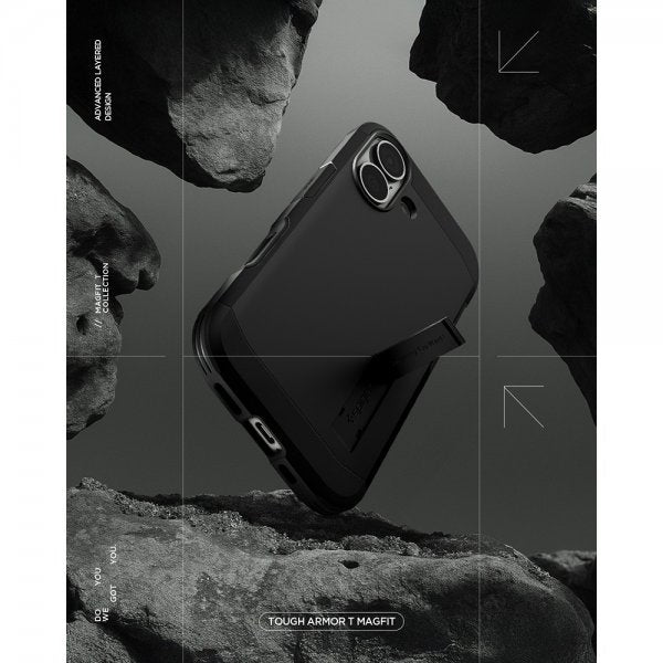 Spigen iPhone 17 Cover Tough Armor T MagFit Sort
