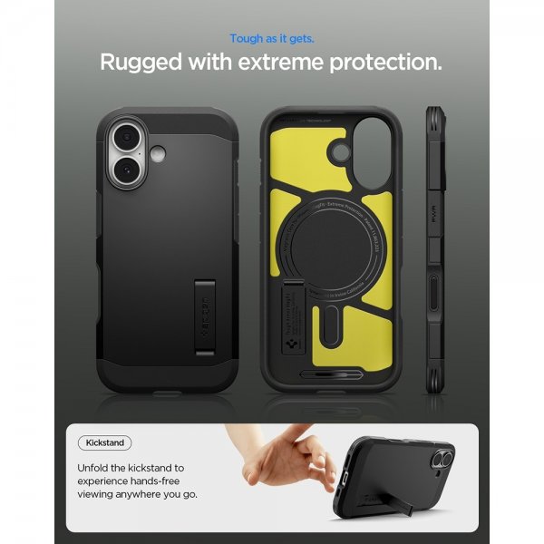 Spigen iPhone 17 Cover Tough Armor T MagFit Sort