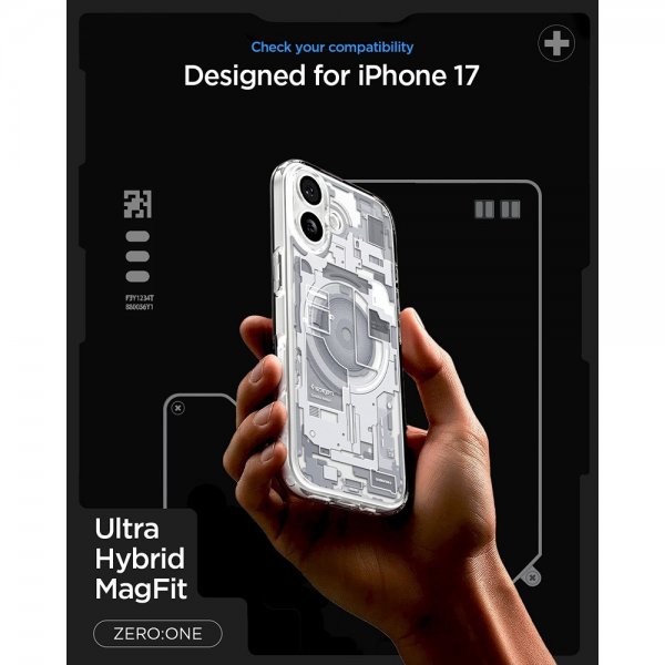 Spigen iPhone 17 Cover Ultra Hybrid Zero One MagFit Hvid