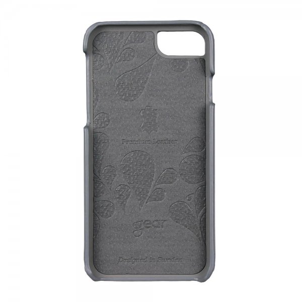 Onsala iPhone 6/6S/7/8/SE Cover Ægte Læder Grå