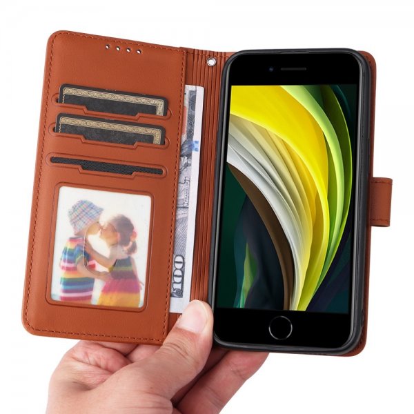 Betopnice iPhone 6/6S/7/8/SE Cover med Aftageligt Cover 005 Brun