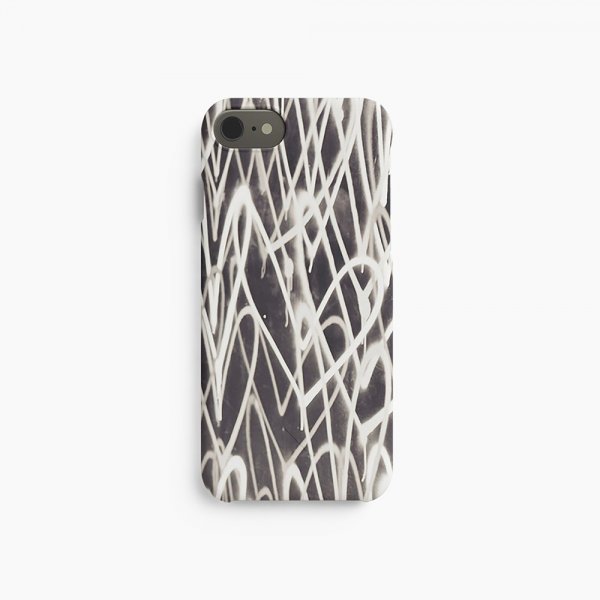 agood company iPhone 6/6S/7/8/SE Cover Plantebaseret Graffiti Heart Black White