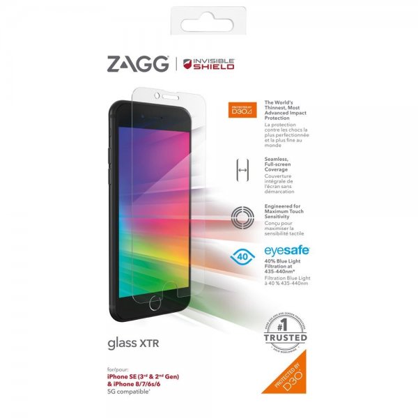 ZAGG InvisibleShield iPhone 6/6S/7/8/SE Skærmbeskyttelse Glass XTR
