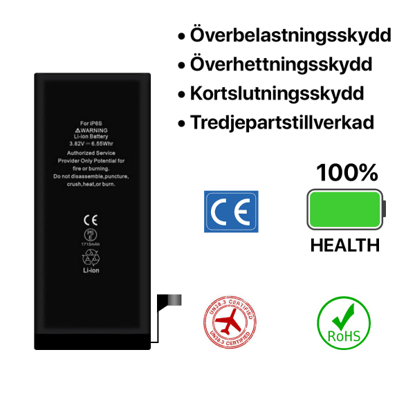 iPhone 6S Batteri Høj Kvalitet