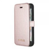 Guess iPhone 7/8/SE Cover Iridescent Book Case Rosaguld