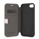 Guess iPhone 7/8/SE Cover Iridescent Book Case Rosaguld
