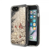 Guess iPhone 7/8/SE Cover Glitter Floating Hearts Guld