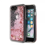 Guess iPhone 7/8/SE Cover Glitter Floating Hearts Pink