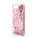 Guess iPhone 7/8/SE Cover Glitter Floating Hearts Pink