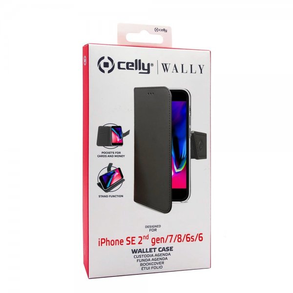 Celly iPhone 6/6S/7/8/SE Cover Wally Wallet Case Sort
