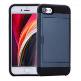 iPhone 7/8/SE Cover Card Slide Blå