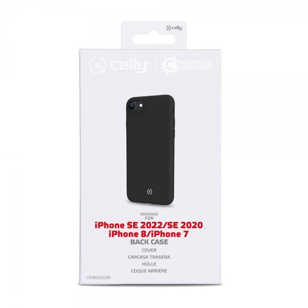 Celly iPhone 7/8/SE Cover CROMO Sort