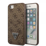 Guess iPhone 7/8/SE Cover Double Cardslot Metal Triangle Brun
