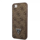 Guess iPhone 7/8/SE Cover Double Cardslot Metal Triangle Brun