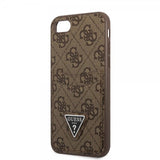 Guess iPhone 7/8/SE Cover Double Cardslot Metal Triangle Brun