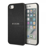 Guess iPhone 7/8/SE Cover Saffiano Metal Logo Sort