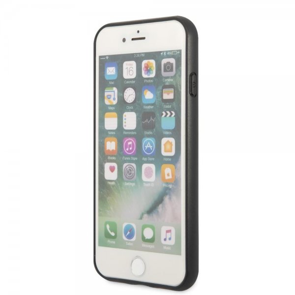 Guess iPhone 7/8/SE Cover Saffiano Metal Logo Sort