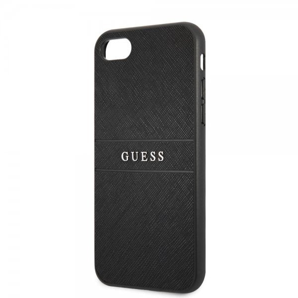 Guess iPhone 7/8/SE Cover Saffiano Metal Logo Sort