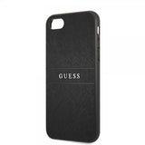 Guess iPhone 7/8/SE Cover Saffiano Metal Logo Sort