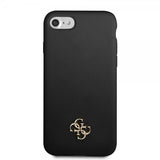Guess iPhone 7/8/SE Skal Silicone Metal Logo 4G Sort