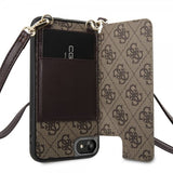 Guess iPhone 7/8/SE Skal Crossbody Cardslot Cover Brun