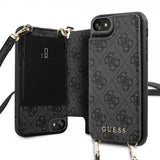 Guess iPhone 7/8/SE Cover Crossbody Cardslot Grå