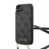 Guess iPhone 7/8/SE Cover Crossbody Cardslot Grå