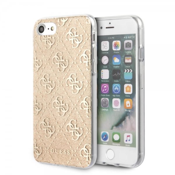 Guess iPhone 7/8/SE Cover Glitter Guld