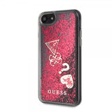 Guess iPhone 7/8/SE Cover Glitter Hearts Rød