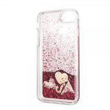 Guess iPhone 7/8/SE Cover Glitter Hearts Rød