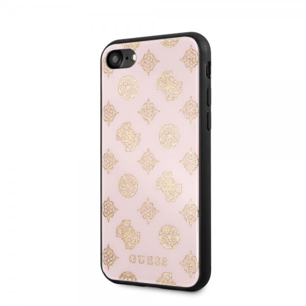 Guess iPhone 7/8/SE Cover Glitter Peony Rosa