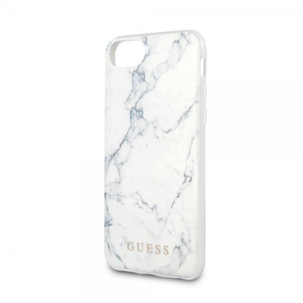 Guess iPhone 7/8/SE Skal Marble Cover Hvid