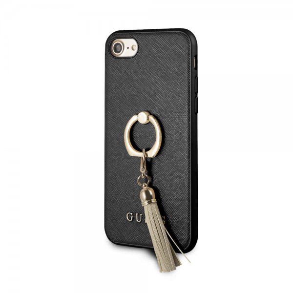 Guess iPhone 7/8/SE Cover med Ringholder Sort