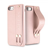 Guess iPhone 7/8/SE Cover Saffiano Remtaske Rosaguld