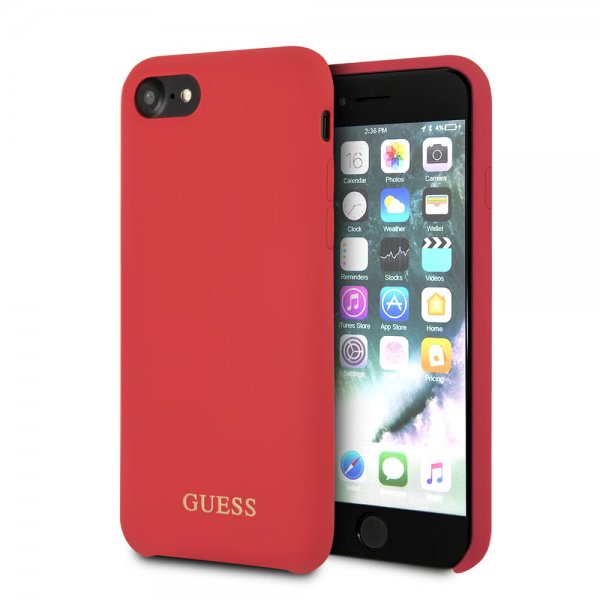 Guess iPhone 7/8/SE Cover Silicone Logo Rød