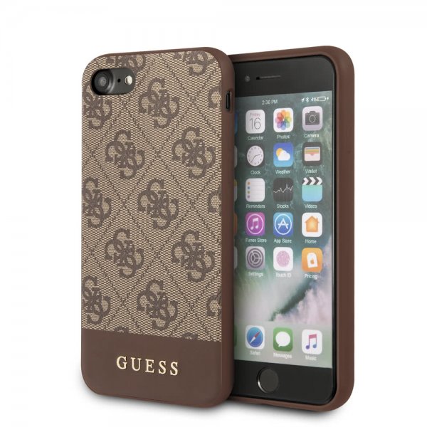 Guess iPhone 7/8/SE Cover Stripe Brun