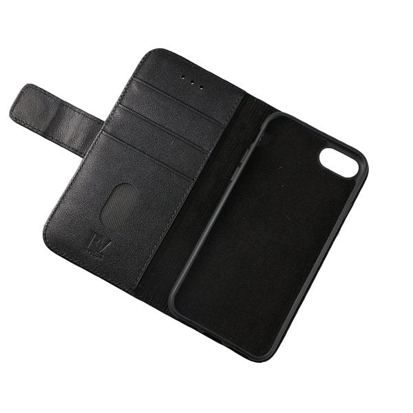 Rvelon iPhone 7/8/SE Cover Ægte Læder Sort