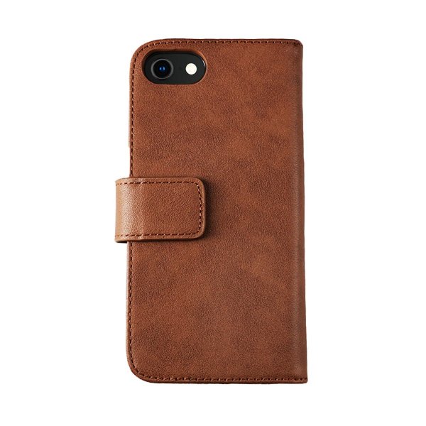 Rvelon iPhone 7/8/SE Cover Ægte læder Kortlomme Brun