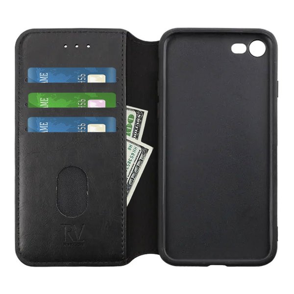 Rvelon iPhone 7/8/SE Cover 3 Kortpladser Sort