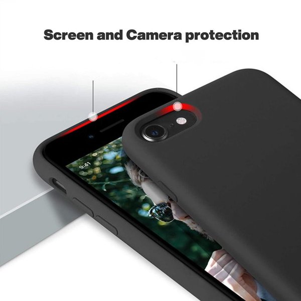 Rvelon iPhone 7/8/SE Cover Silikone Sort