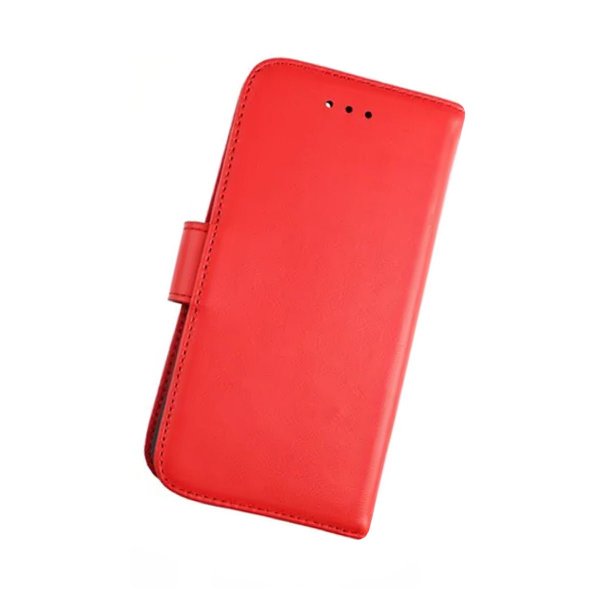 Rvelon iPhone 7/8/SE Cover Ægte læder Kortlomme Rød