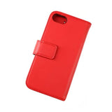 Rvelon iPhone 7/8/SE Cover Ægte læder Kortlomme Rød