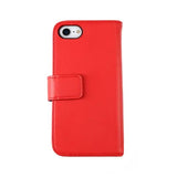 Rvelon iPhone 7/8/SE Cover Ægte læder Kortlomme Rød